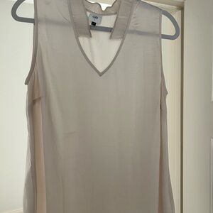 CAbi Ivory Sleeveless V-Neck Blouse